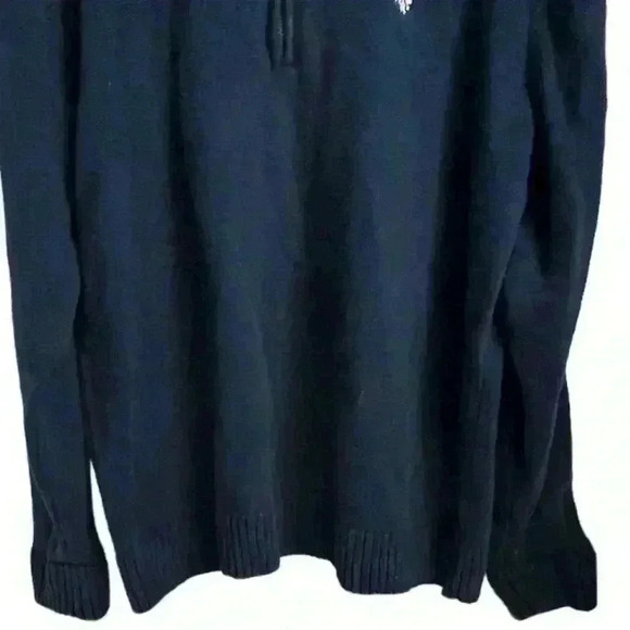 U.S. Polo Assn. Men's Blue Quarter Zip Pullover Sweater Size L - Picture 2 of 9